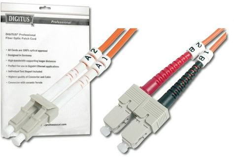 DIGITUS LWL Patchkabel, LC/SC MM, OM2, 50/125 , Duplex 1m