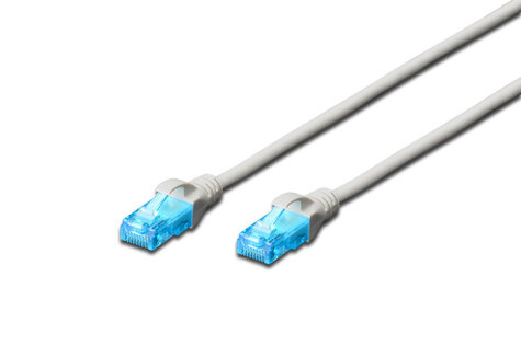 DIGITUS CAT 5e U-UTP patchkabel, PVC AWG 26/7, lengte 0,25 m, kleur grijs