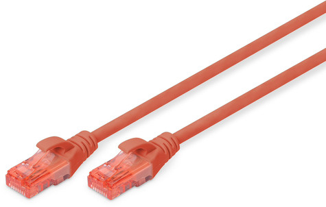 DIGITUS DIGITUS Patchkabel RJ45 U/UTP Cat6 2.00m rood hendelbescherming polybag