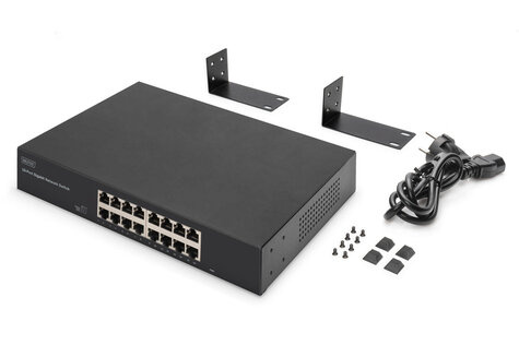 DIGITUS 16-poorts gigabitswitch 16-poorts 10/100/1000Base-T