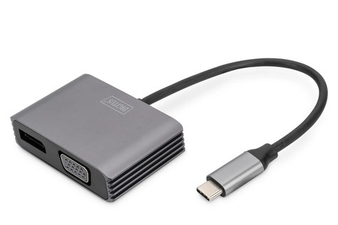 DIGITUS DIGITUS Graphics adapter DA-70827 - USB-C to VGA / DisplayPort - 20 cm