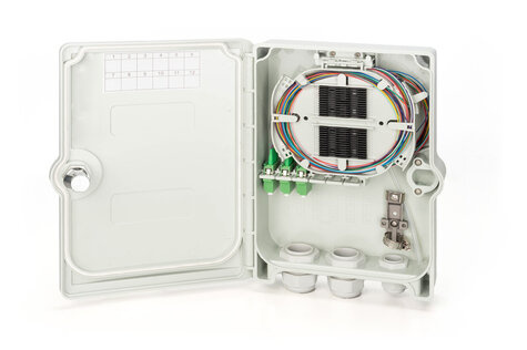 DIGITUS FTTH verdeelkast, singlemode, LC-APC Voorgemonteerde koppelingen, pigtails