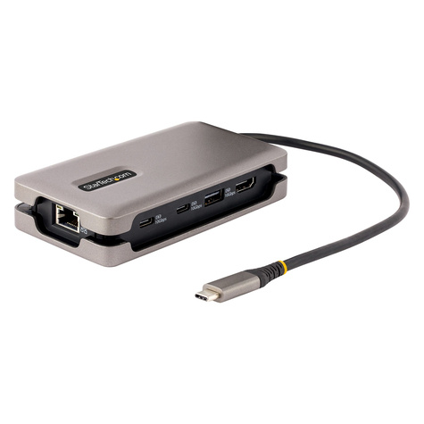 STARTECH USB-C Multiport Adapter, 4K 60Hz HDMI 2.0b, HDR, USB 3.2 Gen 2 10Gbps Hub (2xUSB-C, 1xUSB-A), 100W PD Pass-Through, Mini Travel Dock