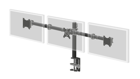 Iiyama DS1003C-B1 stand - instelbare arm - voor 3 monitoren - zwart