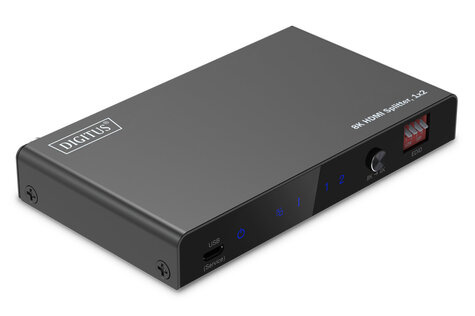 DIGITUS DIGITUS 1x2 HDMI Splitter 8K/60Hz (4:4:4) Toslink Stereo EDID Control