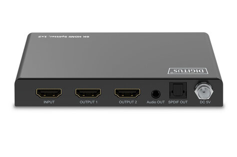DIGITUS 1x2 HDMI Splitter 8K/60Hz (4:4:4) Toslink Stereo EDID Control