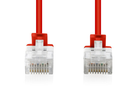 DIGITUS CAT 6 U-UTP Slim patchkabel, Ku, LSZH AWG 32/7, lengte 0,5 m, rood, 10 st.
