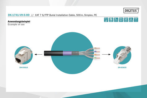 DIGITUS Professional bulk cable - 500 m - black, RAL 9005