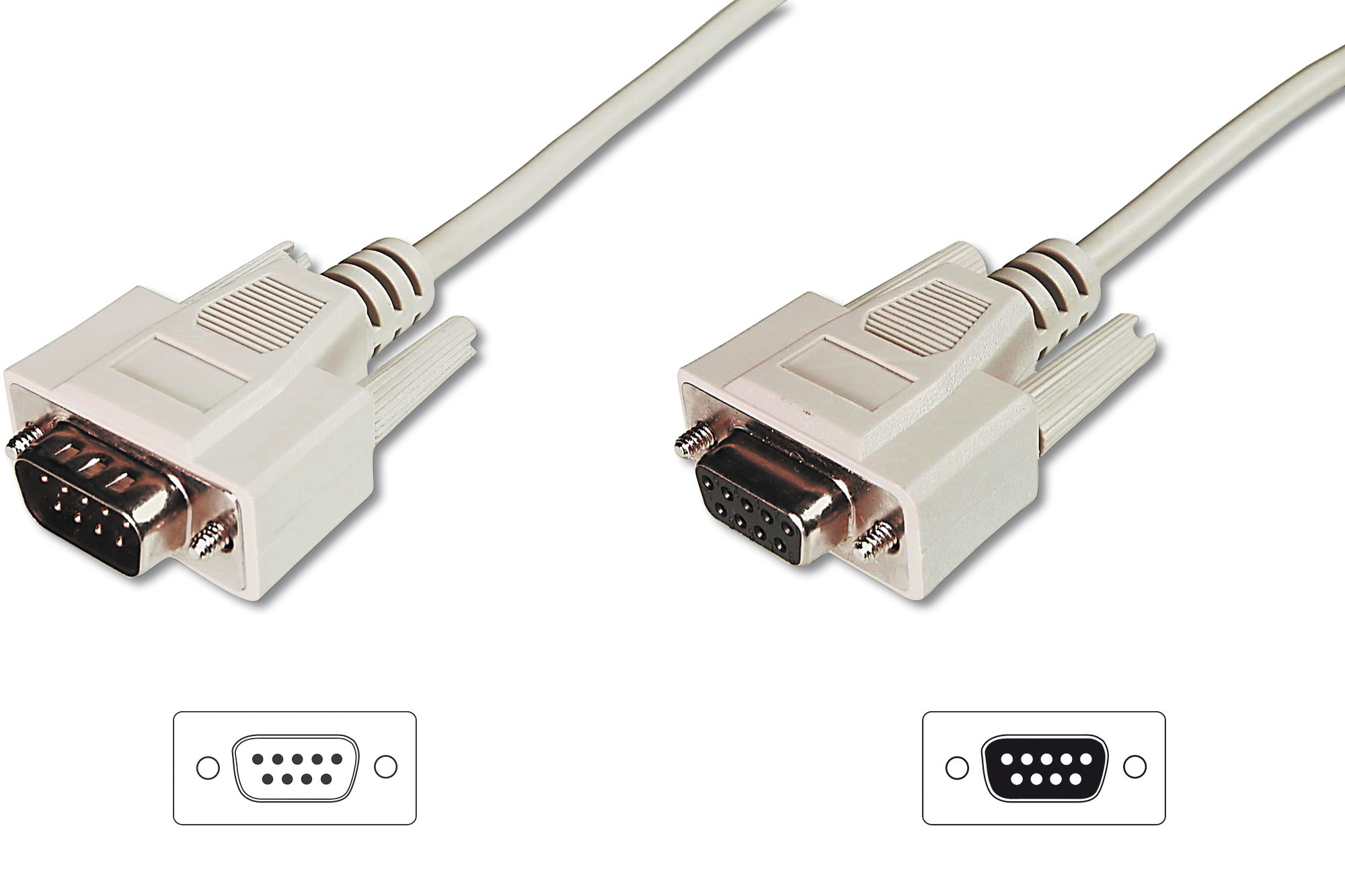 DIGITUS Data transfer extension cable - DSUB (9-pin) male/DSUB (9-pin) female - 3 m