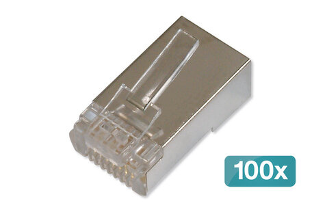 DIGITUS CAT 6 modulaire plug, 8P8C, afgeschermd voor ronde kabel, doorvoerconnector, 100 st.