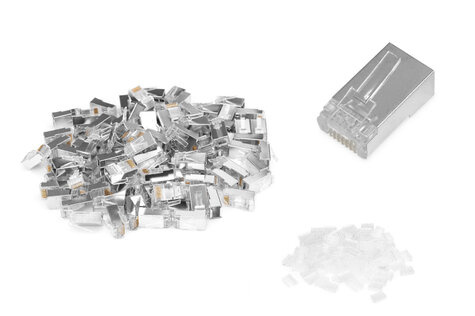 DIGITUS CAT 6 modulaire plug, 8P8C, afgeschermd voor ronde kabel, doorvoerconnector, 100 st.