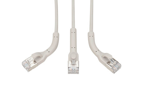 DIGITUS CAT 6A F-FTP buigbare patchkabel, Ku, TPE-LSZH AWG 32/7, lengte 5 m, grijs, 10 st.