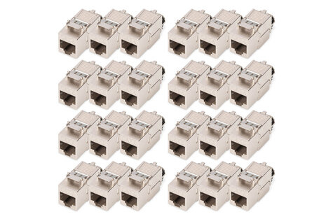 DIGITUS DIGITUS Cat.8.I Hoeksteenmodule afgeschermd, zonder gereedschap, stofkap, 24 st.