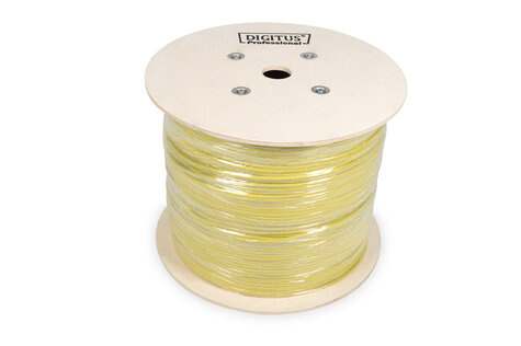 DIGITUS CAT 7A S-FTP datakabel - installatiekabel, 1500 MHz B2ca (EN 50575), AWG 22/1, rol van 500 m, Dx, geel