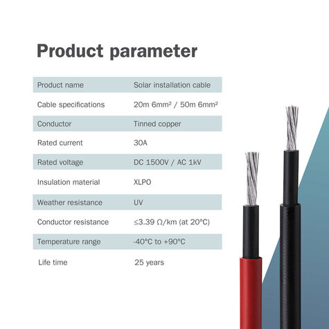 DIGITUS Solar Installatiekabel PV 50m 1500V DC rood