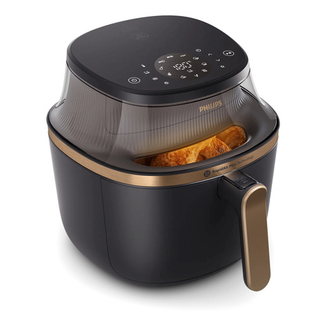 Philips Airfryer 7.2L Window RapidAir Plus Digital Pan & Basket black body/copper handle
