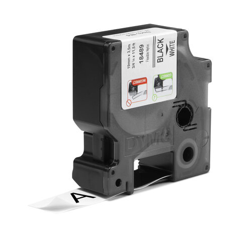 DYMO 18489 labelprinter-tape Zwart op wit