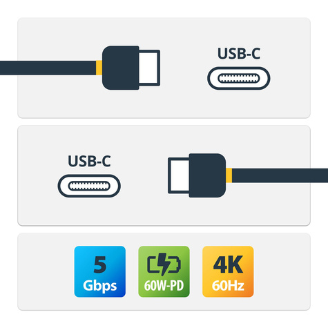 STARTECH USB-C kabel met Power Delivery (3A) - M/M - 2 m - USB 3.0