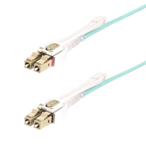 STARTECH 5m (15ft) LC to LC (UPC) OM4 Multimode Fiber Optic Cable w/Push Pull Tabs