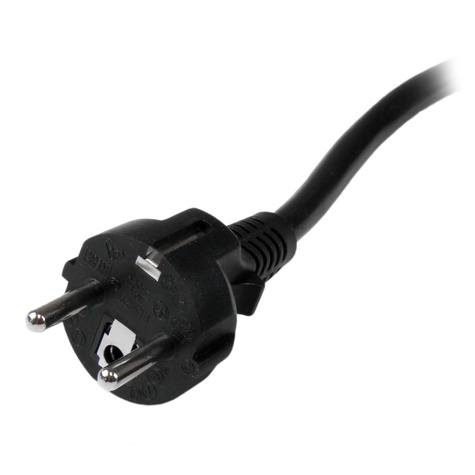 STARTECH 2m Computer Stroomkabel, 16AWG, EU Schuko naar C19, 16A 250V, Zwart, AC Vervangkabel