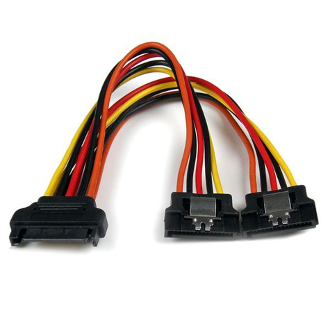 STARTECH 15 cm vastklikkende SATA voeding-Y-splitterkabeladapter - M/F - Splitser voor stroom - SATA-voeding (M) naar SATA-voeding (V)