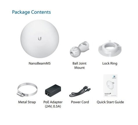 Ubiquiti AirMax NanoBeam M5-16 - 5 Ghz, 16 dBi (tweedekans)