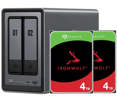 Ugreen ***BUNDEL*** DXP2800 2Bay 8TB NAS met 2x 4TB Seagate IW