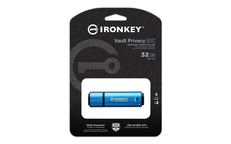 Kingston 32GB USB-C IronKey Vault Privacy 50C AES-256 Encrypted FIPS 197