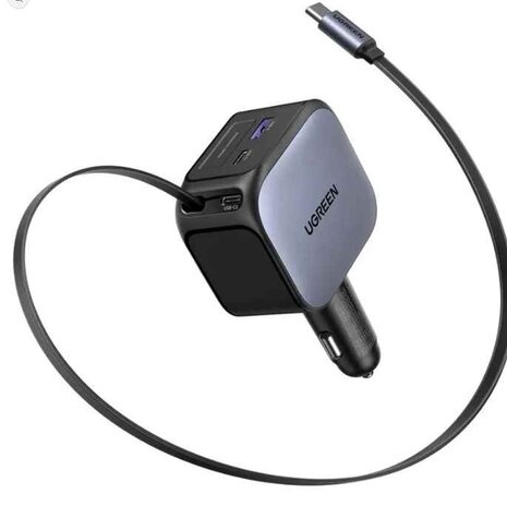 Ugreen UGREEN Nexode EC604 145W Fast Car Charger KFZ-Ladegert 1x USB-A 1x USB-C 1x ausziehbares USB-C Kabel (70cm)