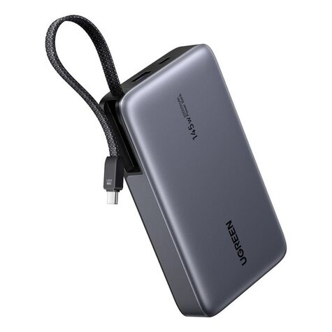 Ugreen PB551 20.000mAh 145W Powerbank met USB-C, USB-A, Geïntegreerde USB-C-kabel en Display