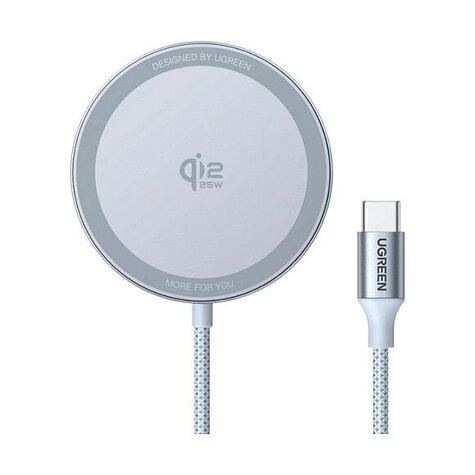 Ugreen W753 MagFlow Magnetische Draadloze Oplader 25W Qi2 Zilver