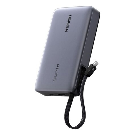 Ugreen PB551 20.000mAh 145W Powerbank met USB-C, USB-A, Geïntegreerde USB-C-kabel en Display