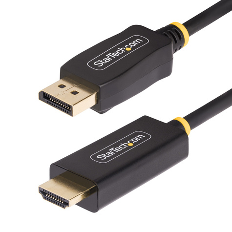 STARTECH 3.3ft (1m) DisplayPort to HDMI Adapter Cable, 4K 60Hz with HDR, DP to HDMI 2.0b, Active Video Converter