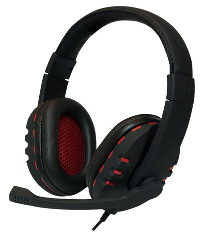 LogiLink Stereo Headset met Microphone zwart/rood