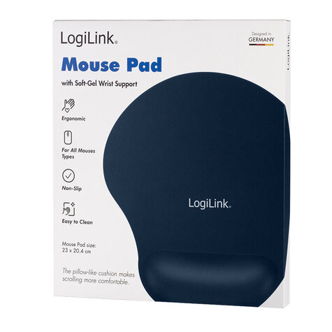 LogiLink Mousepad Wristpad Blauw