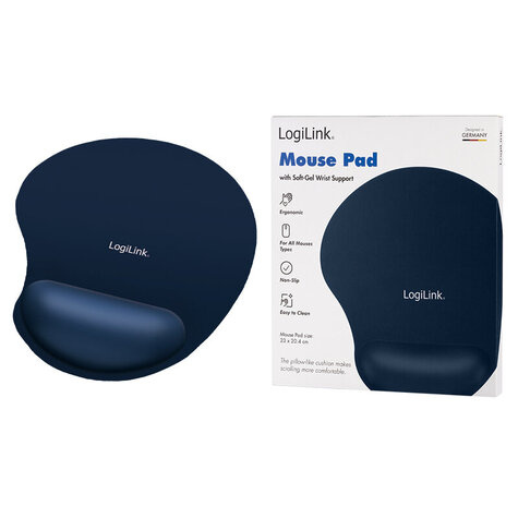 LogiLink Mousepad Wristpad Blauw