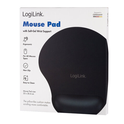 LogiLink Mousepad Wristpad Zwart