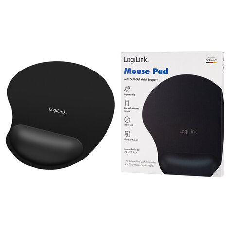 LogiLink Mousepad Wristpad Zwart