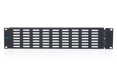 DIGITUS 2U blinde afdekking met ventilatierooster en scharnier zwart (RAL 9005)