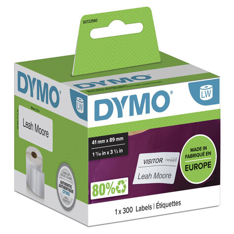 DYMO LW - Klein naambadgelabel - 41 x 89 mm - S0722560