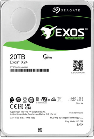 Seagate Seagate Exos X24 20TB HDD SATA 6Gb/s 7200rpm 512MB cache 8,89cm 3,5 inch 24x7 SED 512e/4KN