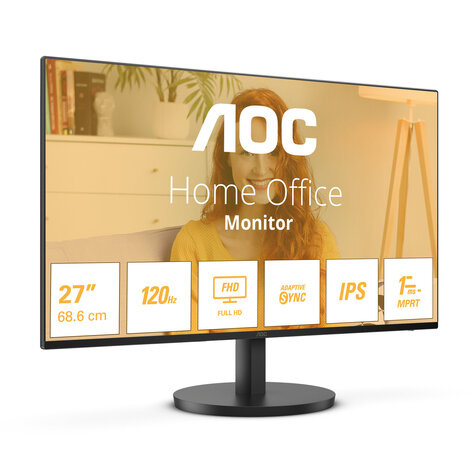 AOC 68,6cm/27" (1920x1080) AOC Basic-line 27B3HA2 16:9 FHD VA 4ms 100Hz HDMI VGA Speaker Black