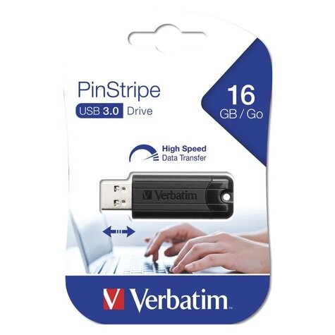 Verbatim USB-Stick  16GB Verbatim 3.2 Pin Stripe Black retail