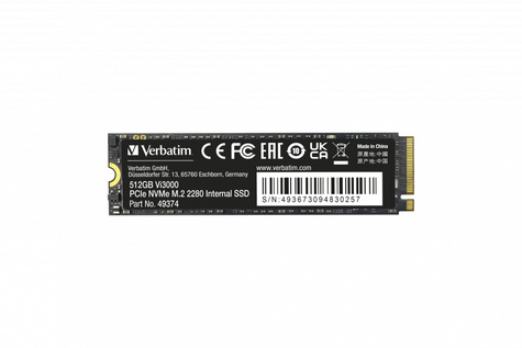 Verbatim interne SSD 512GB PCIe 3.0 M.2 2280 Vi3000