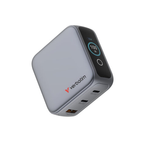 Verbatim Verbatim Mini GaN Charger 3 Port  100W w Display (EU/UK/US)