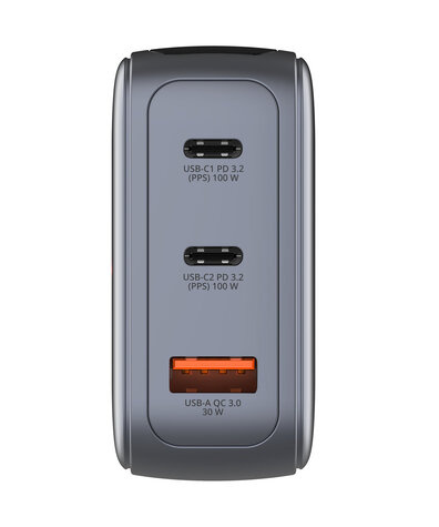 Verbatim Mini GaN Charger 3 Port  100W w Display (EU/UK/US)