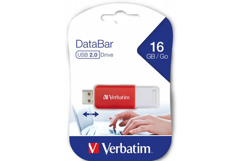 Verbatim USB-Stick  16GB Verbatim V DataBar USB 2.0 Drive Red retail