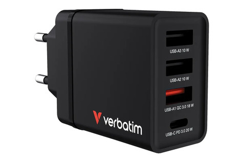 Verbatim CHR-30EU2 USB Charger 30W with 2 x USB-A 10W Black