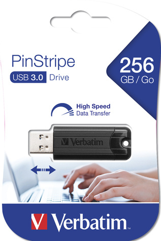 Verbatim USB 3.0 Stick Pin Stripe 256 GB schwarz