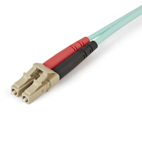 STARTECH Aqua OM4 Duplex Multimode Fiber - 1m / 3 ft - 100 Gb - 50/125 - OM4 Fiber - LC to LC Fiber Patch Cable (450FBLCLC1)
